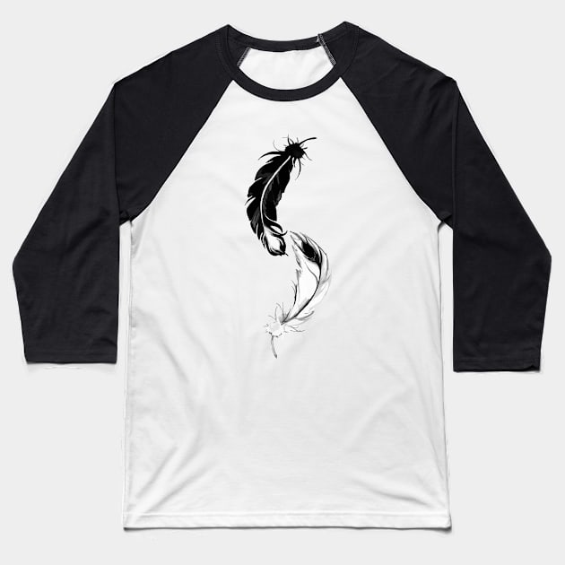 Bird Feather Baseball T-Shirt by hitext